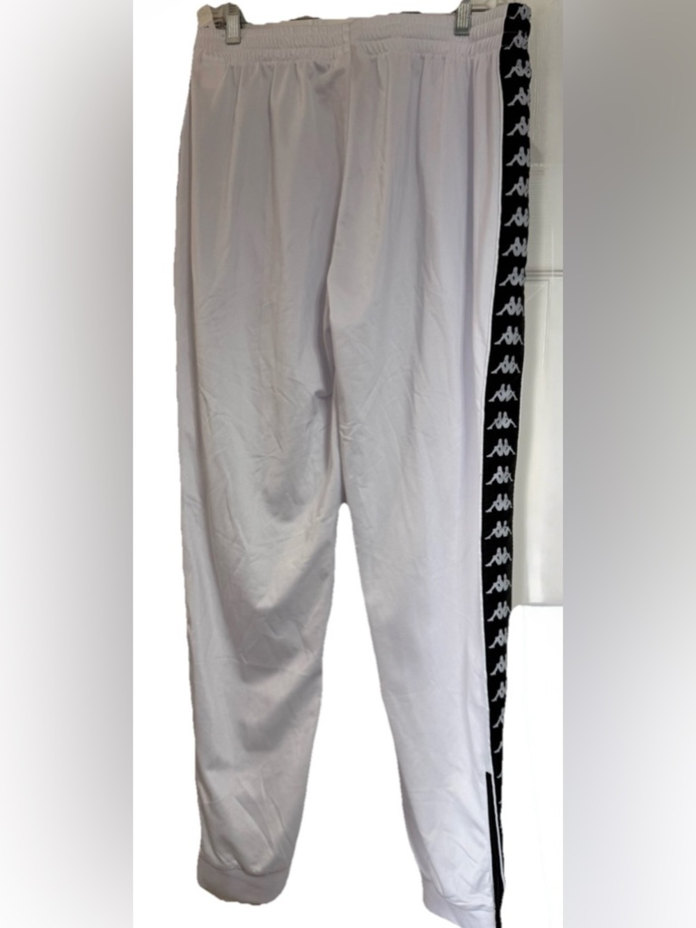 Kappa Mens Unisex WHITE 174934 black/white stripe sweatpants Active Wear NWT